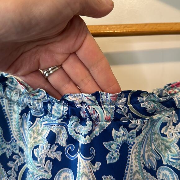 Lauren Ralph Lauren Royal Blue Paisley Print Sleeveless Summer Sundress Sz Small - Picture 4 of 7